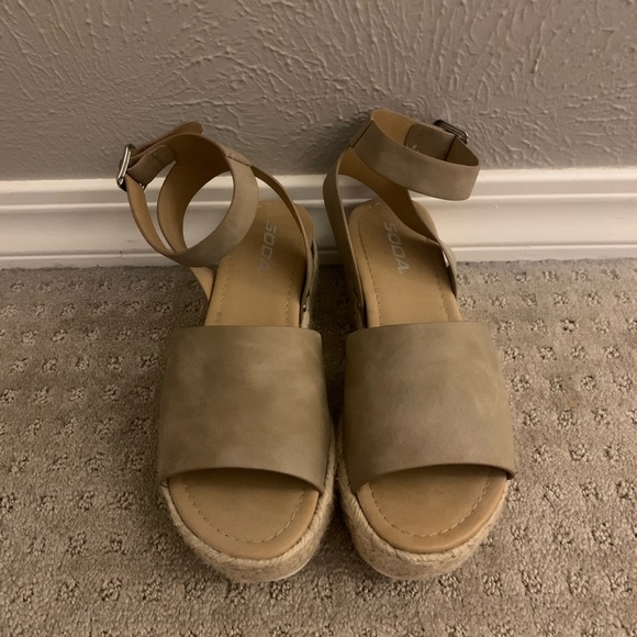 Beige Platform Sandals - Picture 3 of 3